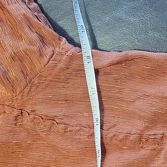 Kleen Women's brown silk and linen button up size XS casual office velvet trim - Picture 8 of 10